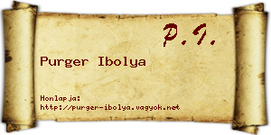 Purger Ibolya névjegykártya